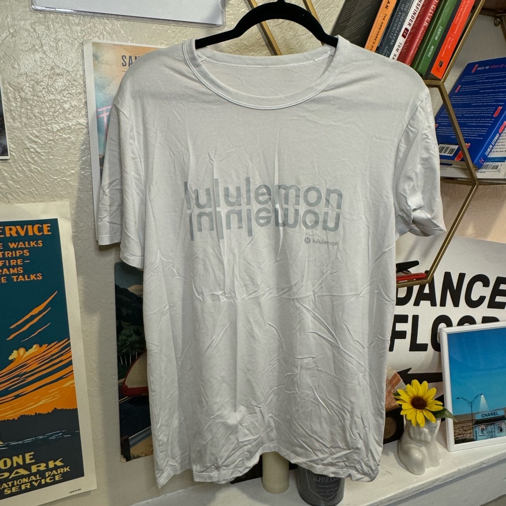 Lululemon Fundamental T men’s medium white wordmark rare!